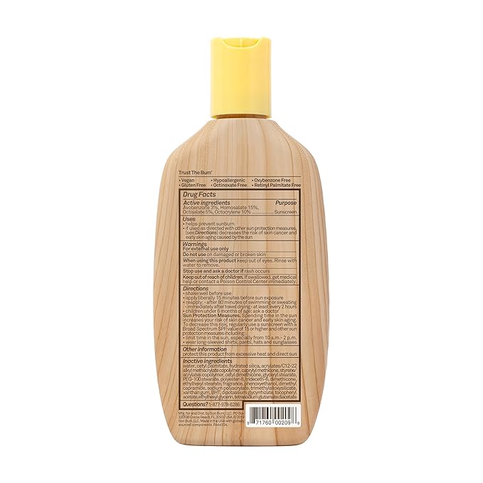 Sun Bum Original SPF 70 Sunscreen Body Lotion - Broad Spectrum Moisturizing Sunscreen with Vitamin E - Hawaii 104 Act Compliant (Made without Octinoxate & Oxybenzone) - 8 oz