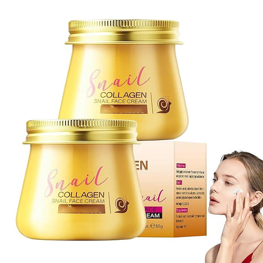 Snail Collagen Face Cream,Collagen Hydrating Anti-Wrinkle and Rejuvenating Cream,Snail Collagen Moisturizer Face Rejuvenation Cream for Women,All Skin Types(2PCS)