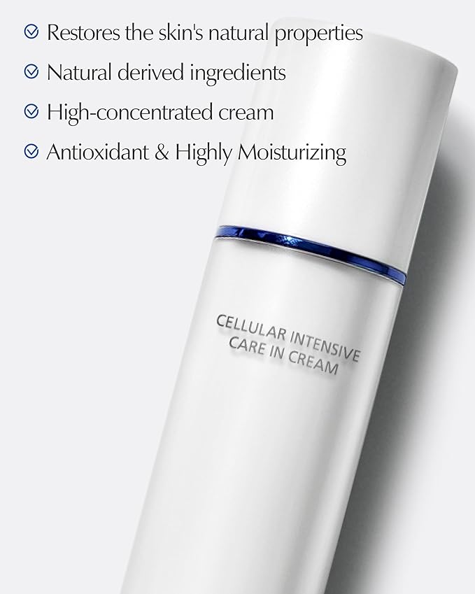 LBB Cellular Intensive Care In Cream - Vegan Antioxidant Face Moisturizer for Balanced and Youthful Skin - Improves Wrinkles, Elasticity - Tangerine Cellular Water, Plant Cell Extracts, 1.69 oz.