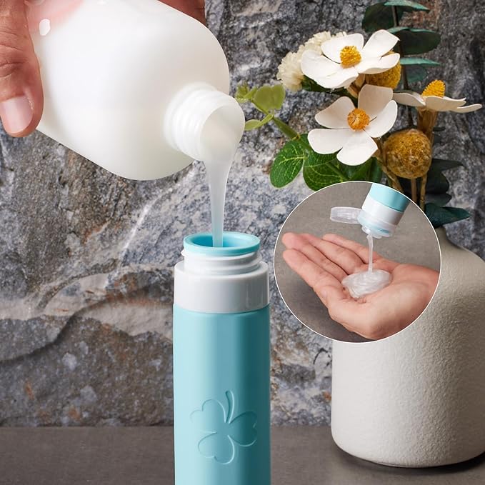 INSFIT Travel Bottles for Toiletries 23pack, TSA Approved Travel Size Toiletries, Airplane Essentials for Creams, Shampoo, Cosmetic Liquids