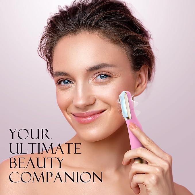 Sonic Dermaplane Razor for Women Face, Dermaplaning Tool for Face, Facial Hair Removal for Women, Sonic Edge Technology, Peach Fuzz with 16 Replaceable Blades(Pink)