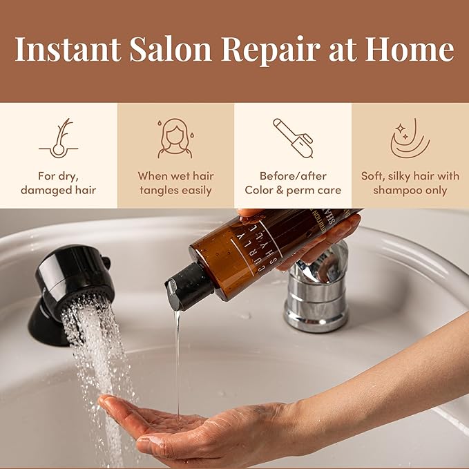 CURLYSHYLL Nutrition Support Shampoo | Collagen & Grain Protein Care | For Brittle or Damaged Hair | Gentle Daily Cleanser | 330ml