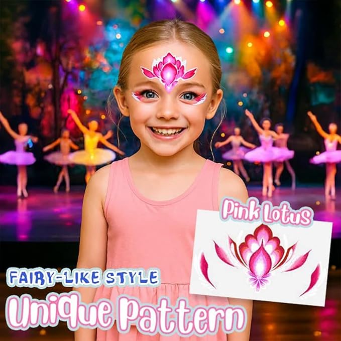 Cithway Easy-Stick Realistic Face Paint Sticker Set, 8 stickers in different colors for Halloween, Carnival, Cosplay, Various holidays and occasions (2PCS)