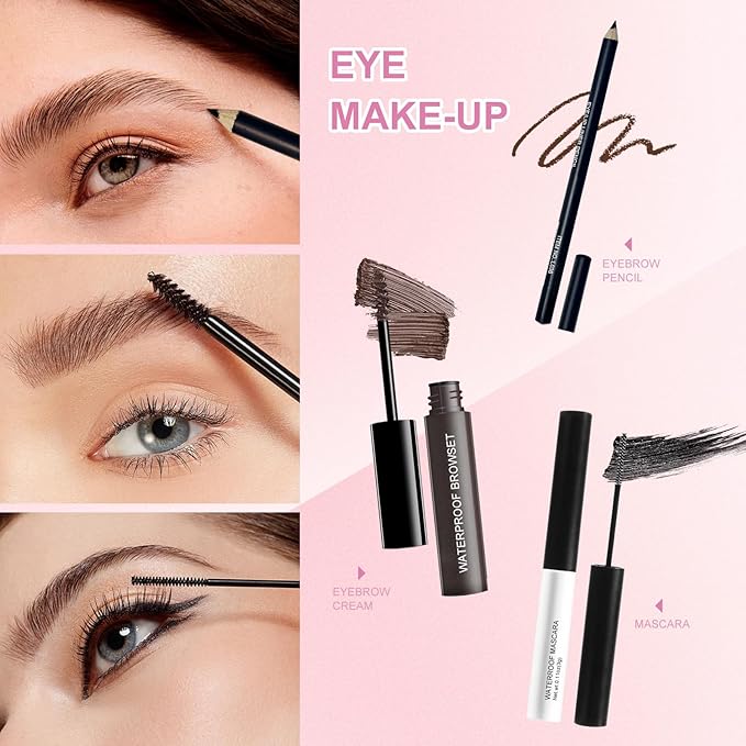 Makeup Set Full Kit for Girls Teens Women, Beginner Makeup Kit, 54 Color Eyeshadow Palette, Mascara, Lip Gloss, Foundation, Concealer, Makeup Brushes Set, All-in-One Makeup Kit