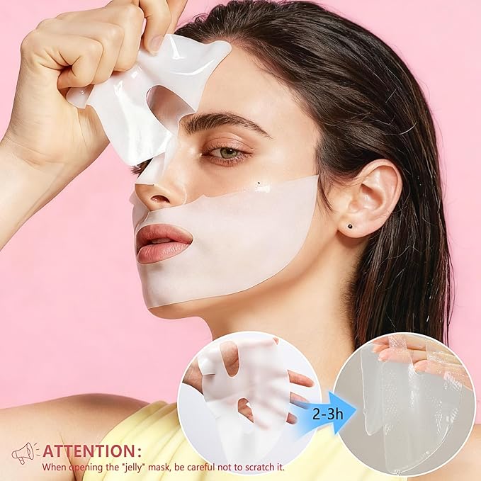 5PCS Bio-Collagen Face Mask, Collagen Mask Overnight, Hydrating Overnight Hydrogel Mask, Hydrating, Firming, Pore Minimizing, Elasticity Improvement, for All Skin Types, Christmas Gifts for Women