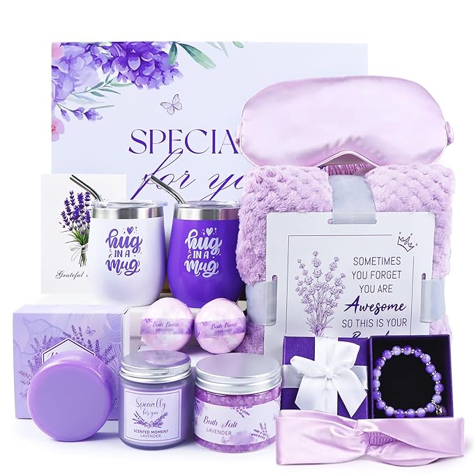 SANPRIO Get Well Soon Gifts Baskets for Women Self Care Gifts, 12pcs Happy Birthday Gift Basket for Women Unique Gifts Set Ideas Relaxing Birthday Box w/ Blanket for Her Mom Best Friends Female Sister