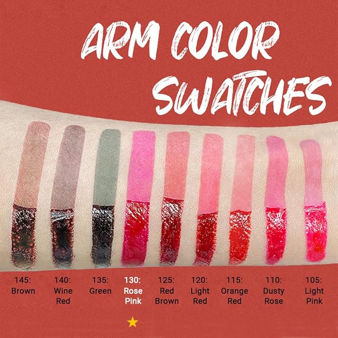 evpct Lip Tains Peel off, Peel off Lip Liner Tattoo Lip Stain Tint Gloss Marker Makeup, Long Lasting Waterproof 24 Hours Matte Finish Transfer-proof Pigmented Color Stay Lipsticks, 130 Rose Pink