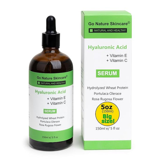 Hyaluronic Acid Serum (5oz) – 100% Pure Hyaluronic Serum for face & Anti-Aging Formula for Face – Wrinkle Reduction, Brightening & Moisturizing with Vitamin C for All Skin Types