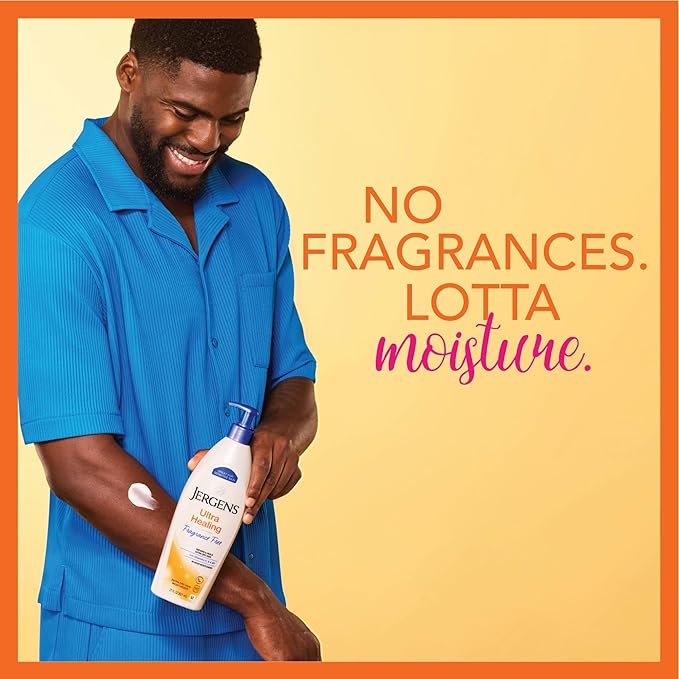 Jergens Ultra Healing Dry Skin Lotion, Hand and Body Moisturizer for Quick Absorption into Extra Dry Skin with Hydralucence Blend, Vitamins C, E and B5, White, 21 oz