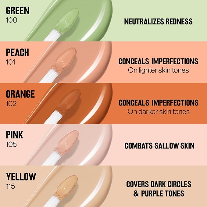 Revlon Glimmer Correcting Concealer, Liquid Under Eye Makeup, Made with Caffeine, Vitamin C, & Stevioside, 105, 0.3 fl oz