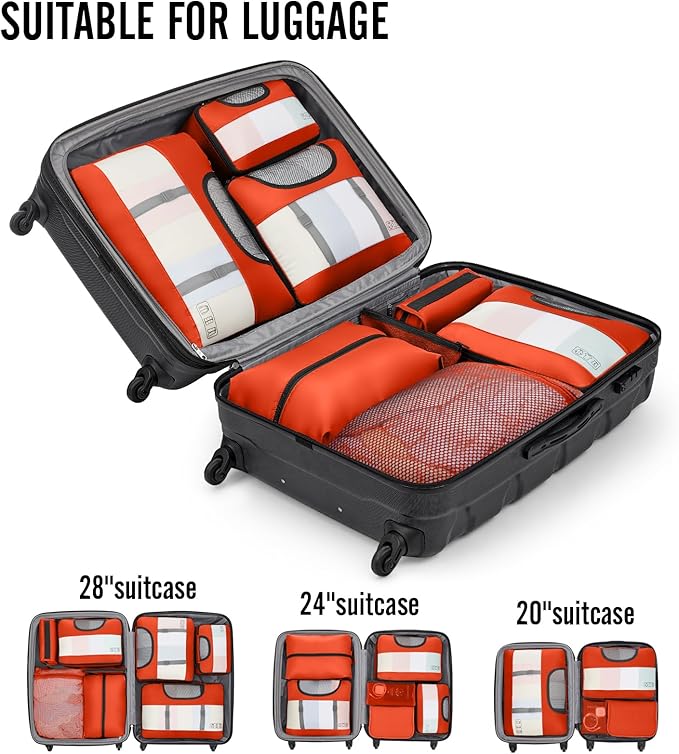 Veken 10 Set Packing Cubes for Travel Essential, Suitcase Organizer Bags in 4 Sizes, Carry-On Luggage Accessories with Large Laundry & Hanging Toiletry Bag, Must-Have for Airplane, Road Trip & Camping