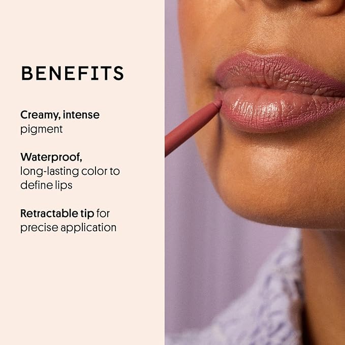 Winky Lux Pippy Demi Matte Lip Liner Pencil - Purple Mauve Lipliner, Waterproof Long Lasting Formula, Creamy Retractable Tip For Precision & Nourishment, Matte Finish