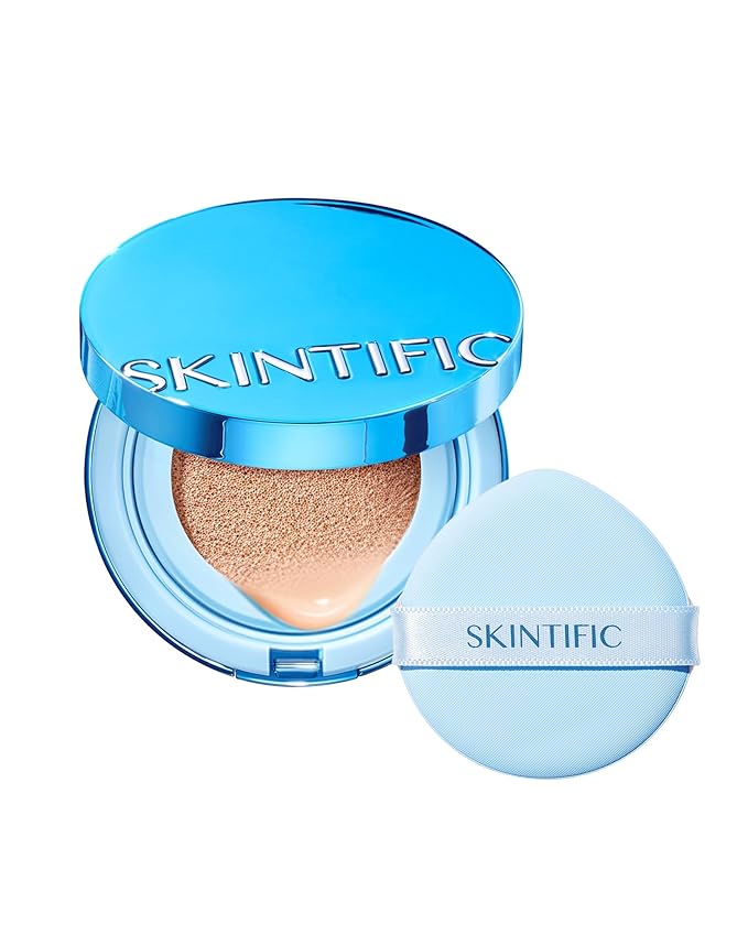 Velvet Matte Cushion Foundation Blue Ultra Cover Powder Foundation Oil-Control Waterproof BB Cushion Makeup CC Cream (04 BEIGE)