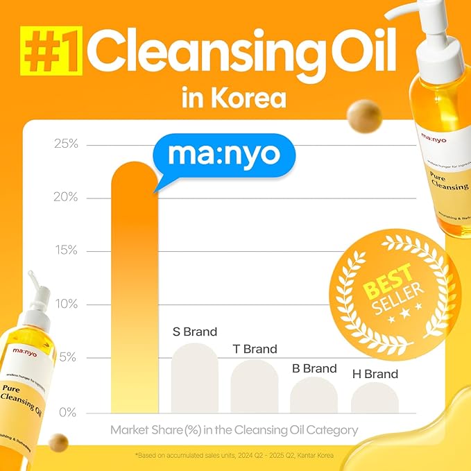 MANYO Pure Cleansing Oil Korean Facial Cleanser, Blackhead Melting, Daily Makeup Removal with Argan Oil, Korean Skin care 6.7 fl oz *(2 Pack)