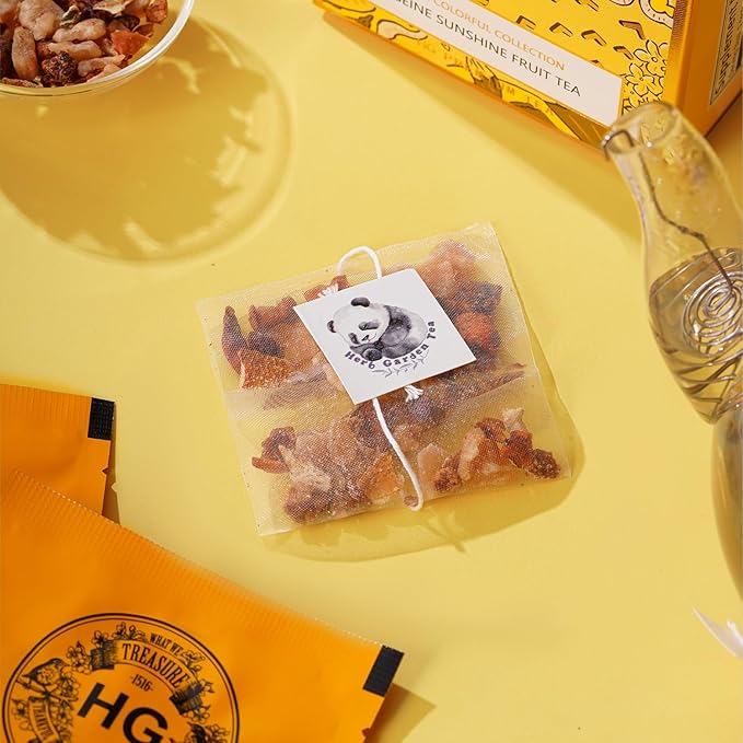 Seine Sunshine Fruit Tea Gift Set – Fruity Herbal Infusion with Natural Ingredients | 20 Tea Bags + 100g Rock Sugar | Caffeine-Free Wellness Blend | Refreshing Daily Detox Tea | Holiday Gift Box for Women & Friends