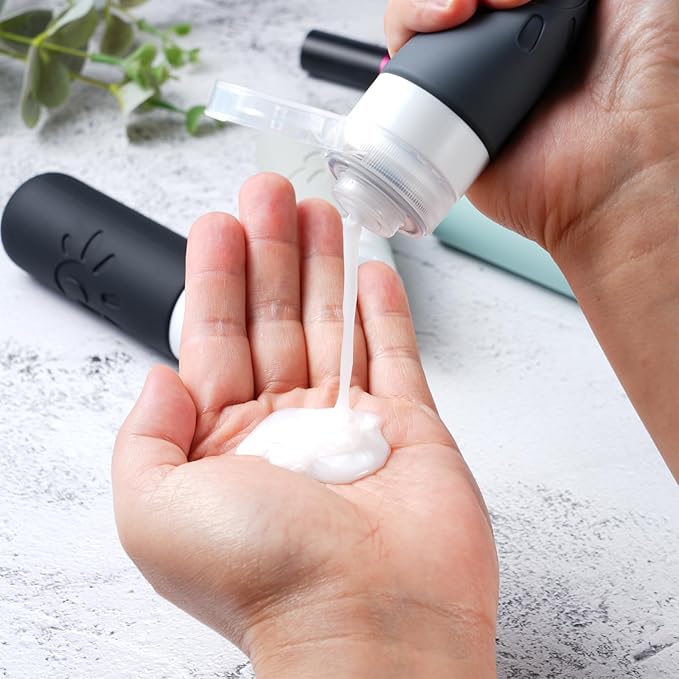 Travel Bottles for Toiletries, TSA Approved Travel Containers 3oz Leak Proof Travel Tubs Refillable Liquid Travel Accessories for Shampoo Conditioner Lotion Body Wash(Multicolored A)