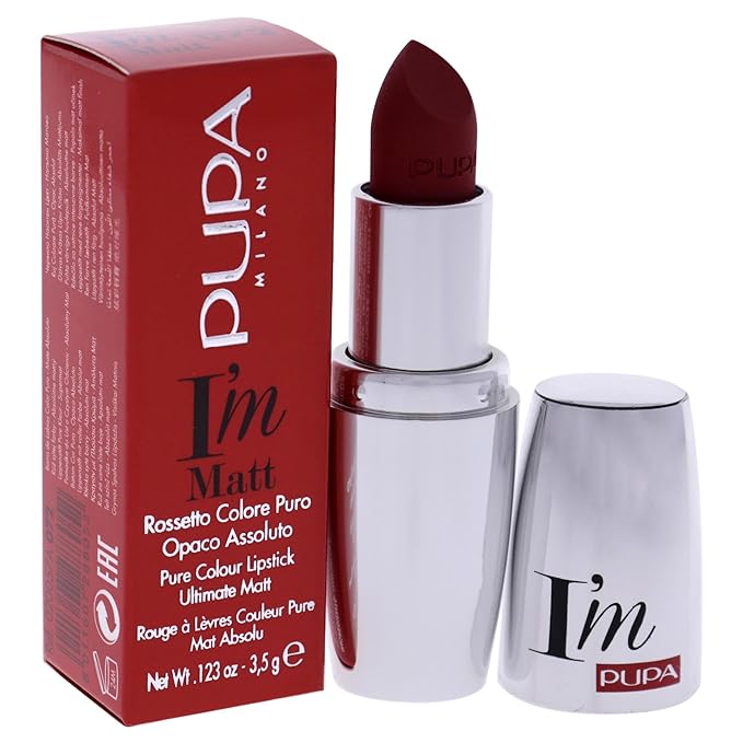 Pupa Milano I Am Matt Pure Colour Lipstick - 072 Velvet Ruby for Women - 0.123 oz Lipstick