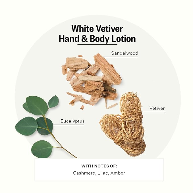 Apotheke Scented Hand & Body Lotion, White Vetiver - 10 Fl Oz Nourishing Body Moisturizer Cream for Dry Skin - Gentle Daily Skincare for Men & Women with Natural Ingredients, All Skin Types