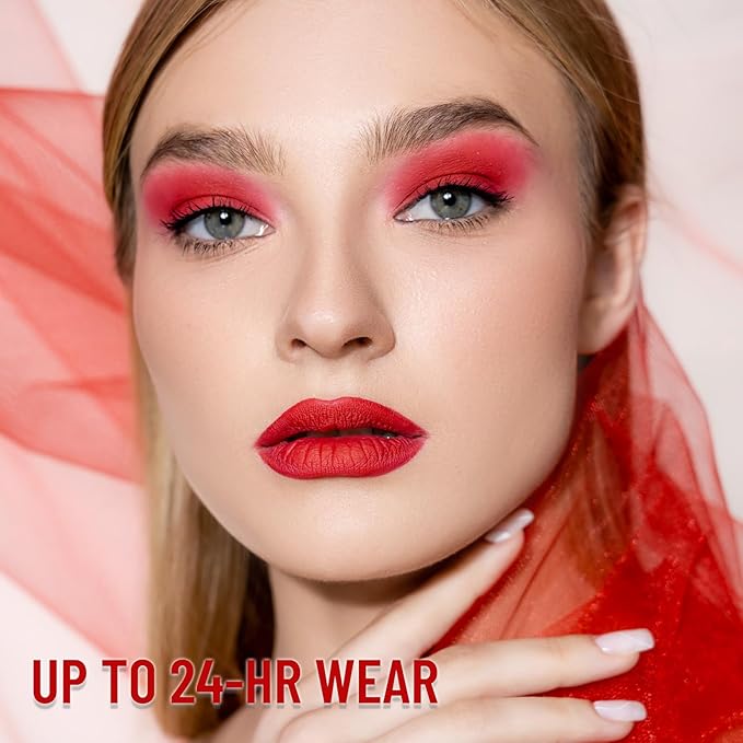 UCANBE Red Single Eyeshadow Palette, Highly Pigmented Matte Eye Shadow Powder, Professional Long-Lasting Waterproof Makeup Palette