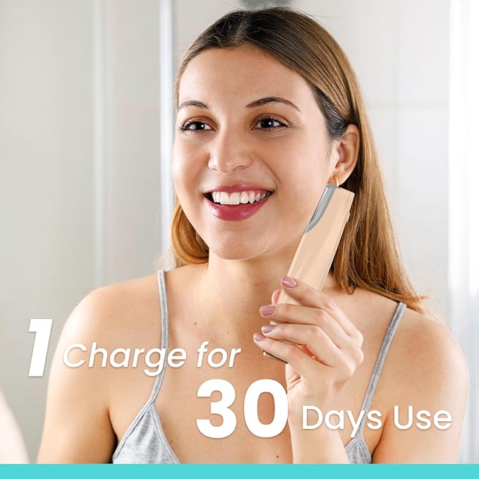 Sonic Dermaplaning Tool for Face - Rechargeable Dermaplane Razor with 6 Refill Dermablades, Facial Hair & Peach Fuzz Remover for Women (Pink)