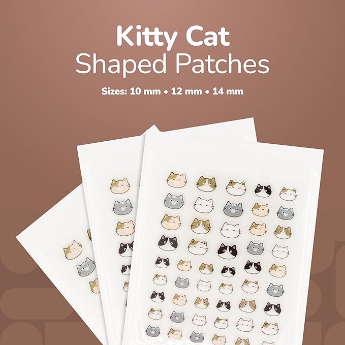 BioSwiss Pimple Patches, Kitty Cats Patch for Zits and Blemishes, Hydrocolloid Spot Stickers for Face and Skin, 100 Count