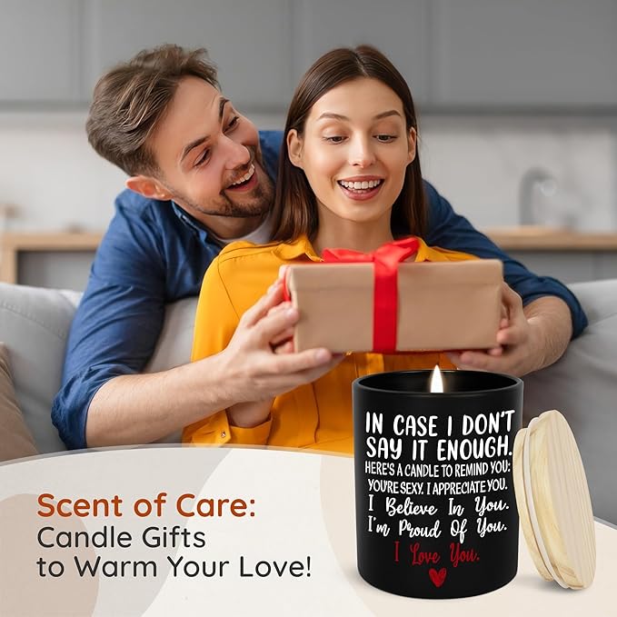 TEEZWONDER Christmas Anniversary Wedding Gifts for Women Men - Long Lasting Vanilla Lavender Candle 10 Oz - Romantic Birthday Gifts for Him Her, Girlfriend Boyfriend Gift Ideas