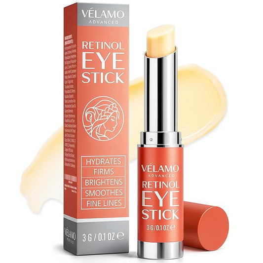 VELAMO ADVANCED Retinol Eye Balm Stick with Bakuchiol: Under Eye Cream for Dark Circles and Puffiness - Anti Aging Reduces Fine Lines Wrinkles Under Eye Bags in 4-8 Weeks 0.1 OZ/3g