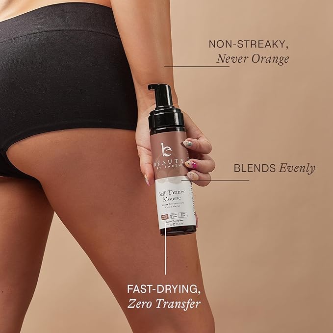 Self Tanner Tanning Mousse Kit - USA Made with Natural & Organic Ingredients, Self Tanner Mousse and Mitt, Tan Kit, Fake Tan Tanning Foam, Fair to Medium, Sunless Tanners Best Sellers