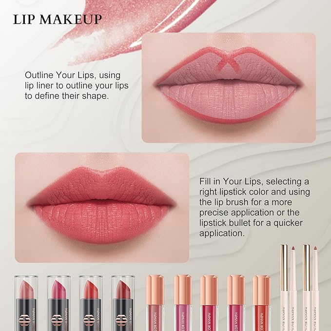 Color Nymph Professional Makeup Set for Teens, Girls & Women - Full Kit with Storage Train Case, Beginner Cosmetics Kit with Eyeshadow, Blush, Lipstick, Lipgloss, Mascara & Tools - Pink