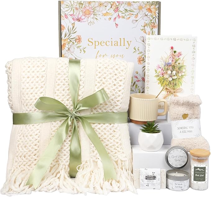 Get Well Soon Gifts for Women - Care Package Gift Feel Better Basket After Surgery Recovery, Encouragement Relaxing Spa Gifts, Warm Thinking of You Box for Women Friends Female