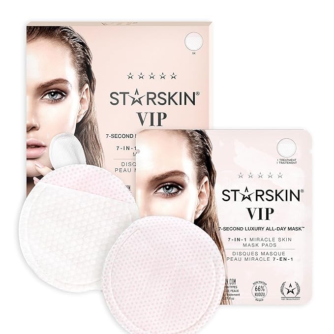 STARSKIN 7 Seconds All-Day Mask, 7-in-1 Facial Korean Toner Pads for Instant Hydration and Refreshed Skin, all Skin Types, Exfoliating and Pore Care with 66% Kudzu Root, K Beauty Skincare (5 Pads)