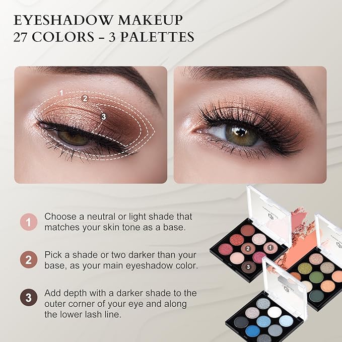 Color Nymph Makeup Sets for Teens Girls Women, Professional Makeup Kits All In One Makeup Set Storage Train Case, Beginner Full Cosmetics Kit with Eyeshadow Blush Lipstick Lipgloss Mascara etc Black