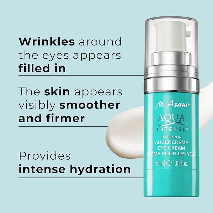 M. Asam AQUA INTENSE Eye Cream (1.01 Fl Oz) – Skin Care with Hyaluronic Acid, Under Eye Cream for Dark Circles, Puffiness & Bags, Hydrating Face Moisturizer for Wrinkles