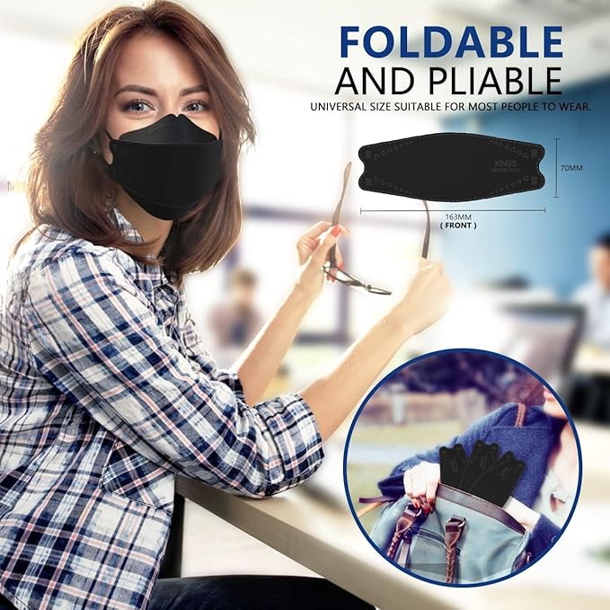 HUHETA 50 PCs KN95 Face Mask, 5-Layer Face Mask Filter Efficiency≥95%