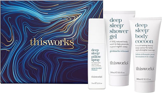 This Works Dream to Sleep Kit – Deep Sleep Pillow Spray 75ml, Shower Gel 100ml & Body Cocoon 100ml – Science-Backed Bedtime Ritual with Lavender, Chamomile & Vetivert