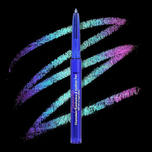 UCANBE Chameleon Eyeshadow & Eyeliner Gel Pencil-Multichrome Shifting Colors Metallic Glitter Eye Makeup,Waterproof Long-Lasting Smudge-Proof Multi-Dimensional Color (Teal Green to Rose Magenta)
