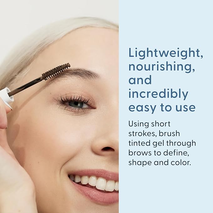 Full Brows Tinted Eyebrow Gel – Tinted Brow Gel for Fuller Eyebrows - Gentle & Safe for Sensitive Skin & Dry Eyes - Ophthalmologist Developed - Vegan, Cruelty-Free, Clean Ingredients (Brown)