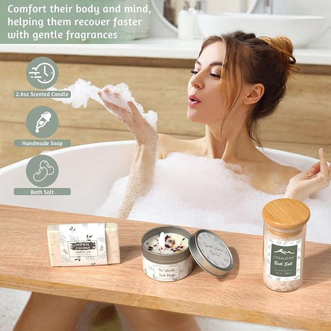 Get Well Soon Gifts for Women - Care Package Gift Feel Better Basket After Surgery Recovery, Encouragement Relaxing Spa Gifts, Warm Thinking of You Box for Women Friends Female