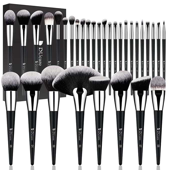 DUcare Makeup Brushes Set Professional 32Pcs Make up Brushes Premium Synthetic Kabuki Foundation Blending Face Powder Blush Concealers Eye Shadows