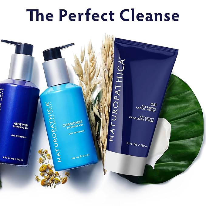 Naturopathica Oat Cleansing Facial Polish, Multi-Use Facial Cleanser, Face Scrub and Mask, Exfoliating Face Wash for Men & Women, Travel Size, 2 fl oz