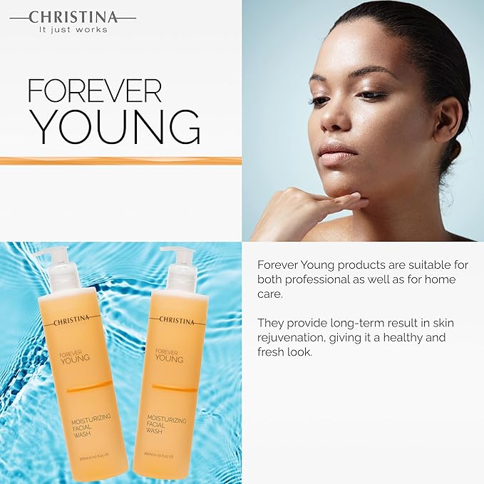 -CHRISTINA- Forever Young Moisturizing Face Wash - 300ml - Gentle Cleansing Botanical Based Facial Cleanser - Suitable for Combination, Normal and Oily Skin Types