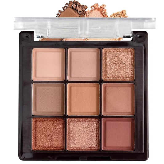 K'APEINE Eyeshadow Palette 9-Colors Nude Eye Shadow Palette Natural Brown Eyeshadows Palette Makeup Cool-Toned Highly Pigmented Eyeshadow for Eyes Long Lasting Naturing-Looking
