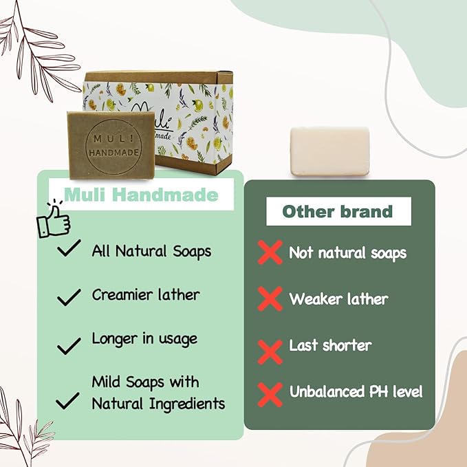 Natural Handemade Bar Soap for Men and Women with Essential oils, Scented Bar Soaps for Bath, Fragrance Regular Use Gift Set (Pack of 3) Artemisia Argy