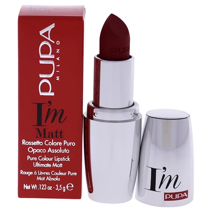 Pupa Milano I Am Matt Pure Colour Lipstick - 072 Velvet Ruby for Women - 0.123 oz Lipstick