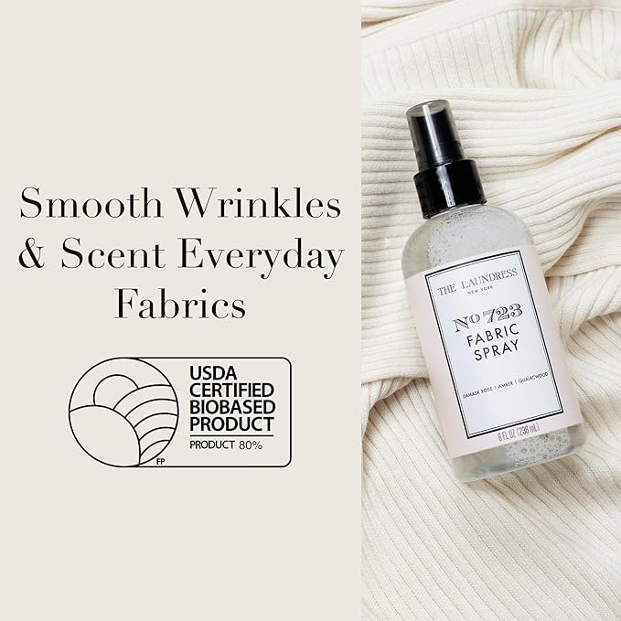 The Laundress No. 723 Fabric Spray, Wrinkle Release, Upholstery & Linen Spray, Fabric Refresher, Rose Inspired Scent, 8 Fl Oz