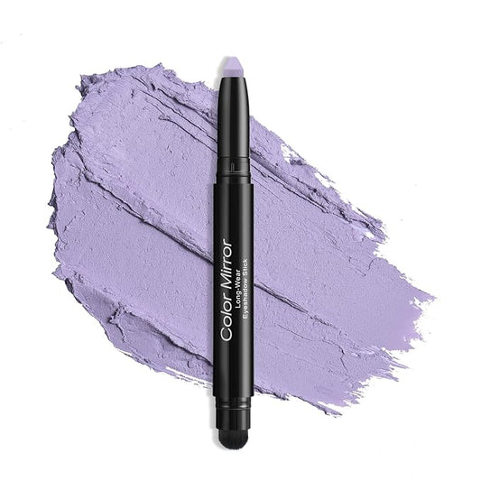 Cream Waterproof Hypoallergenic Eyeshadow Stick, long wear Metallic Glitter Matte Eye Shadow Pencil With Makeup Brush, Eye Brightener, 40 Periwinkle Matte