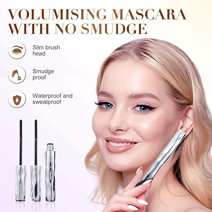 Tubing Mascara 2025 New Curling Mascara Black & Brown for Lash Makeup, Waterproof and Sweatproof Long Lasting Non-Smudged Magic Mascaras (Black B/1pcs)
