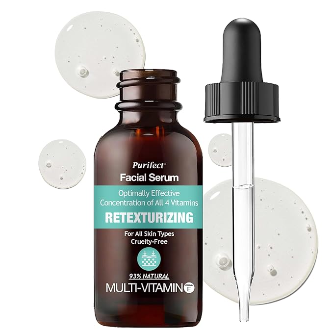 Purifect Natural Facial Serum Collection – Vegan, Cruelty-Free, Made in USA – 30ml (1 fl oz) (1 fl oz, Multi-Vitamin)