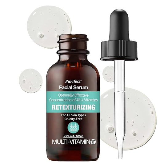 Purifect Natural Facial Serum Collection – Vegan, Cruelty-Free, Made in USA – 30ml (1 fl oz) (1 fl oz, Multi-Vitamin)