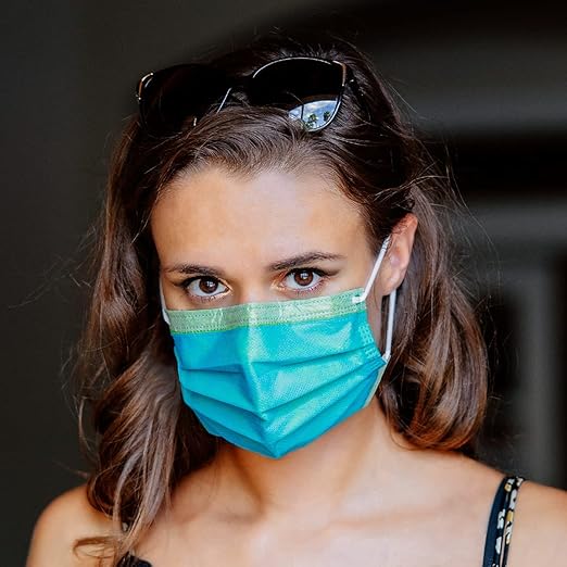 Cranberry USA C2700GGcase Cosmo Earloop Face Mask, Disposable, Green (Pack of 400)